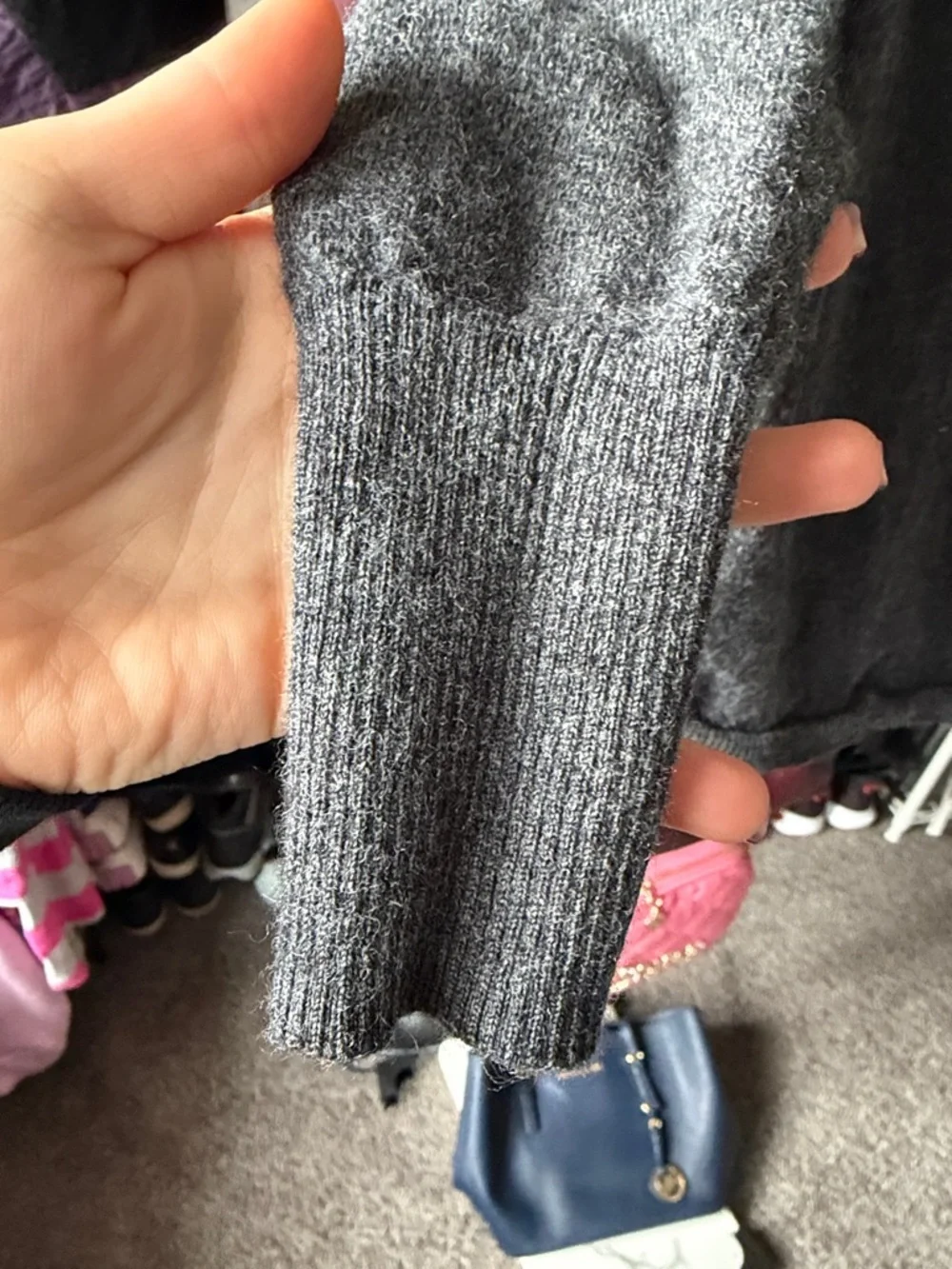 100% marino wool Grey Cowl Neck Pullover Sweater size small